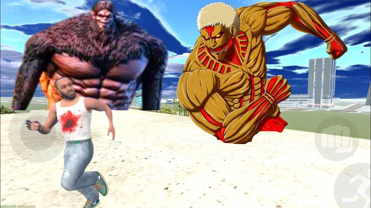 Franklin because fight armored titan and beast titan in indian bikes driving 3d 