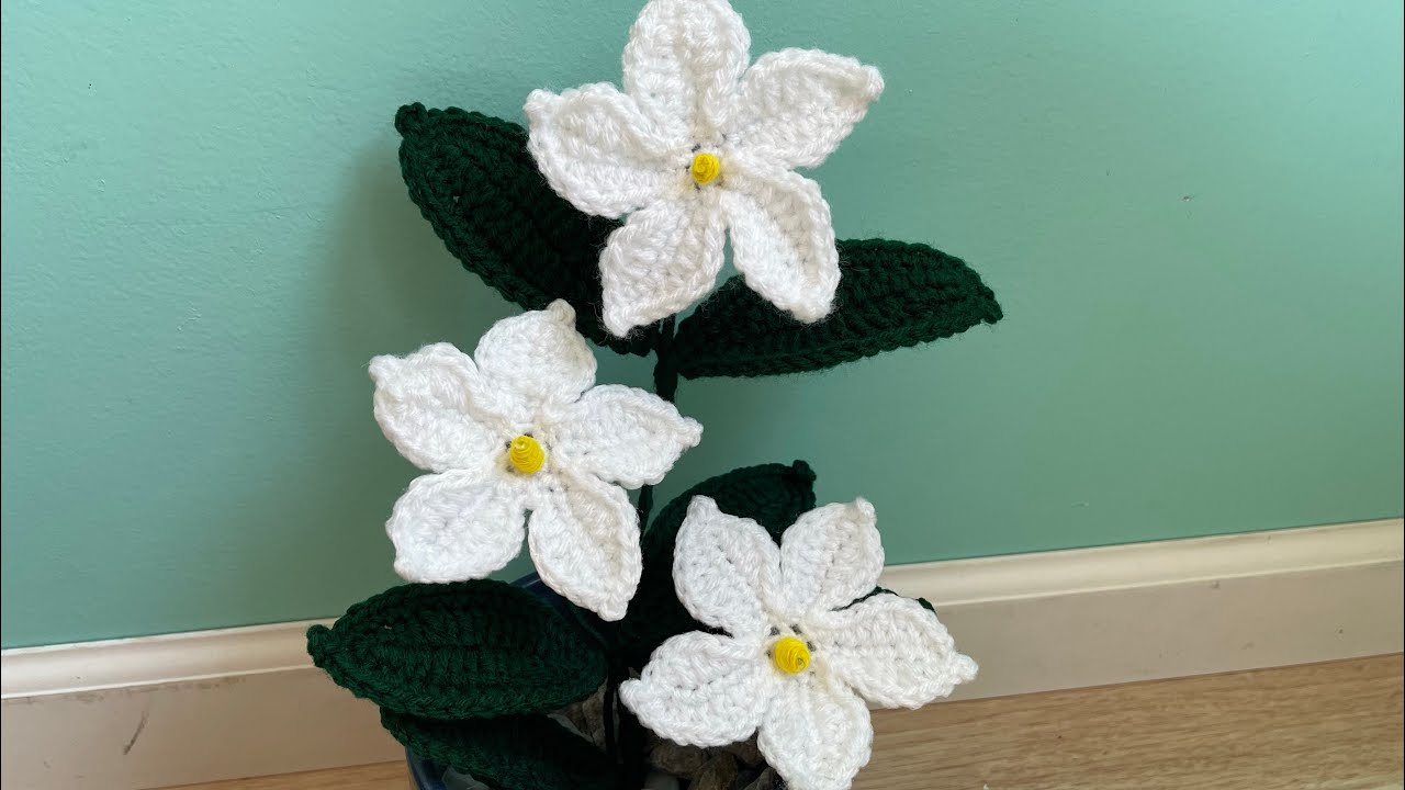 Flor nocturna 🌺 oh jasmin paso a paso 🧶🥰