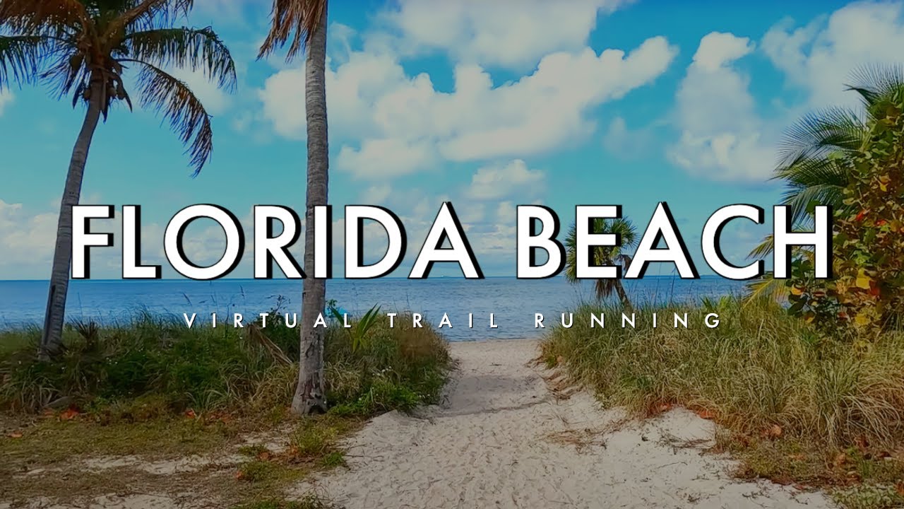 Virtual Running Beach in Miami | Crandon Beach, Florida 4K Beach Run