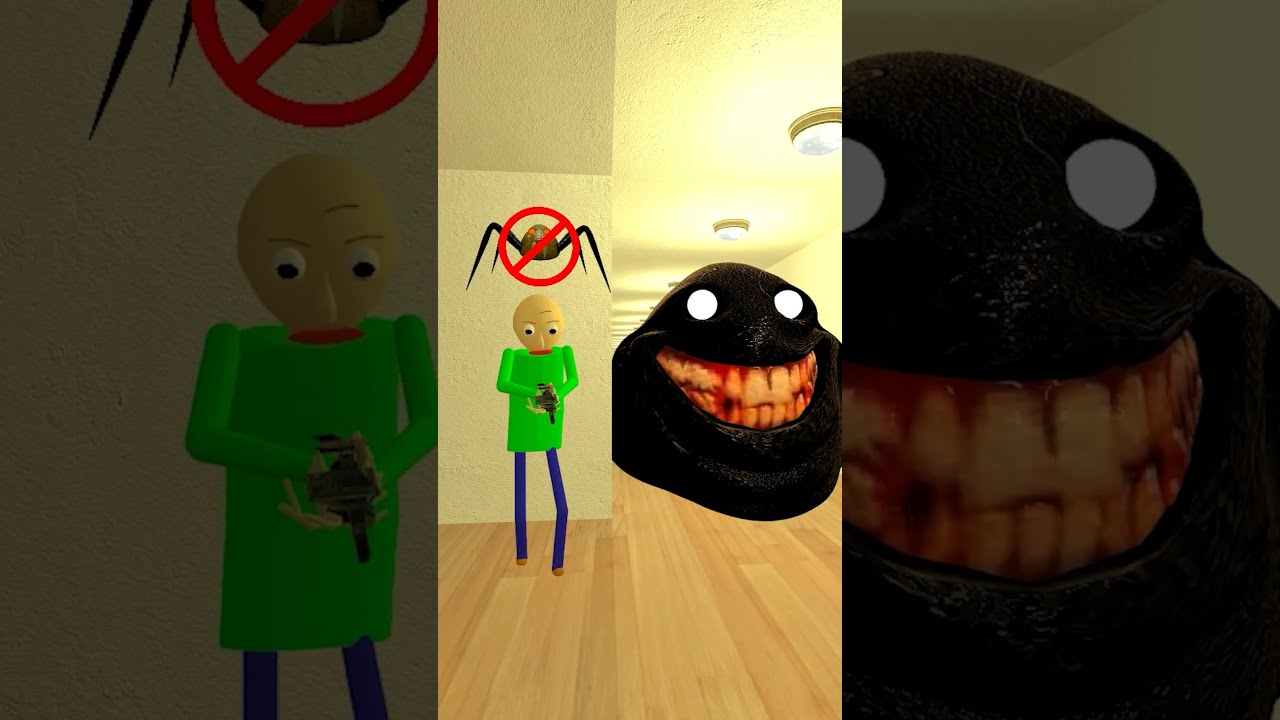 Guess Spider Pou Bou, who's Forbidden to pass through vs Green Baldi in Hotel - Gmod