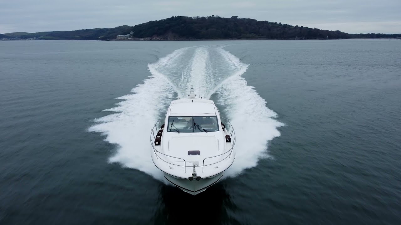 Jeanneau  Prestige 38S - VINO - Plymouth Drone video by Agile Air Imaging