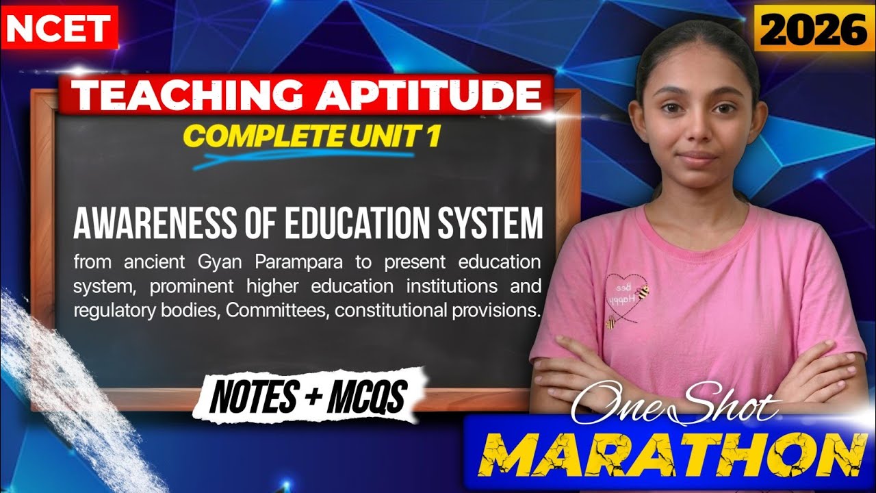 NCET 2026  | NEW Syllabus | Teaching Aptitude Unit 1| theory + MCQ | B.Sc B.Ed B.A B.Ed B.Com B.Ed  