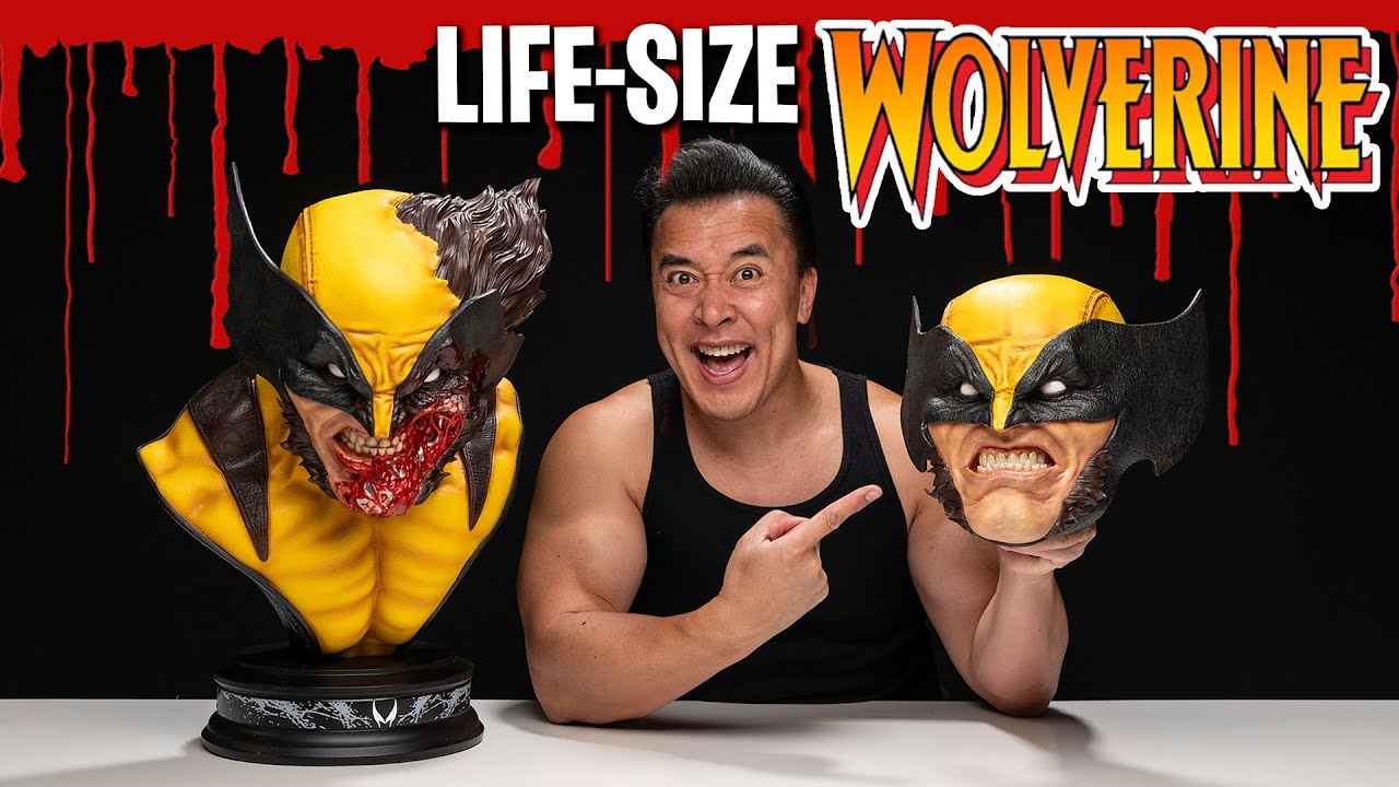LIFE-SIZE WOLVERINE BUST with Interchangeable Heads!