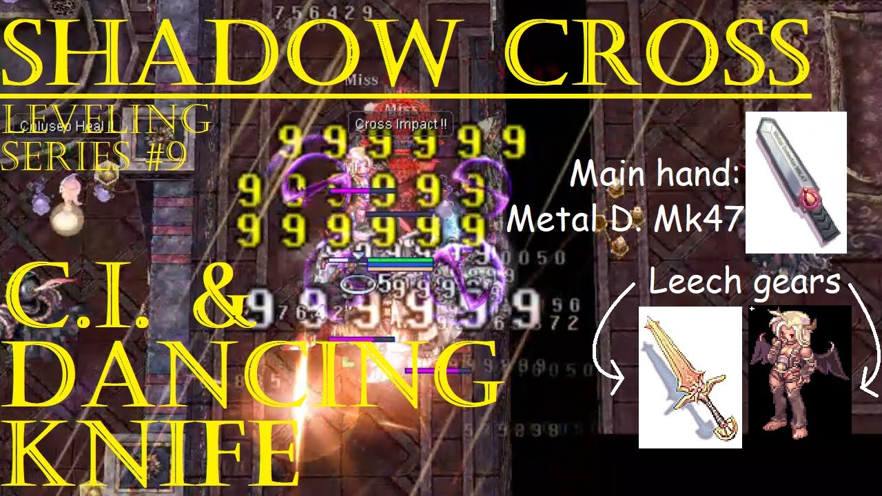 [iRO Chaos] Cross Impact, Dancing Knife and Leech Leveling | Niflheim Dungeon F1 | Shadow Cross