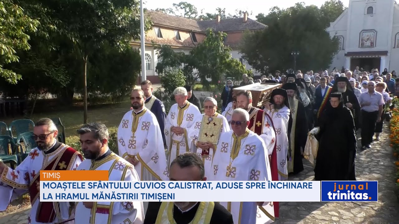 Moaștele Sfântului Cuvios Calistrat, aduse spre închinare la hramul Mănăstirii Timișeni