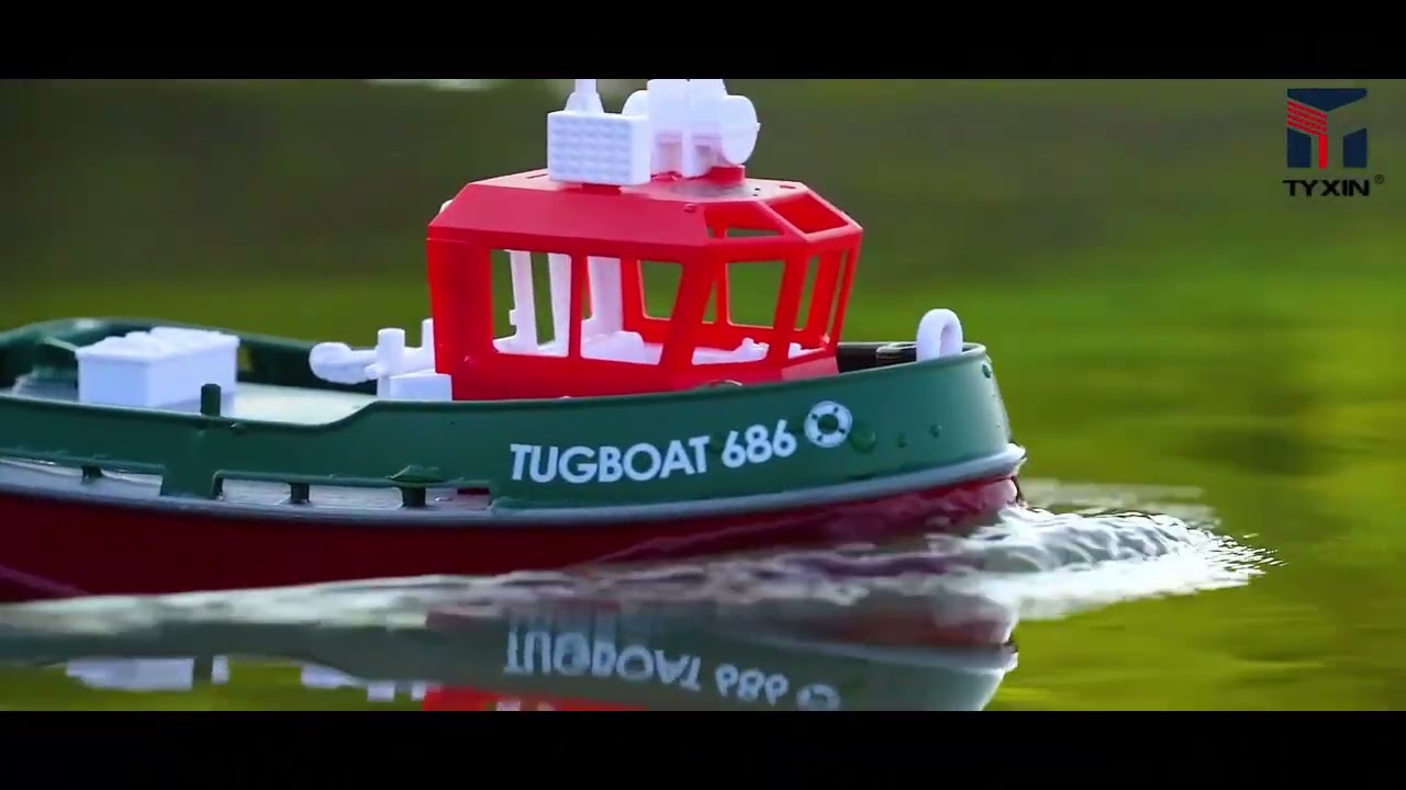 Rc Tug Boat 2.4G 1/72 Powerful Dual Motor Long Range Wireless Electric UK Seller