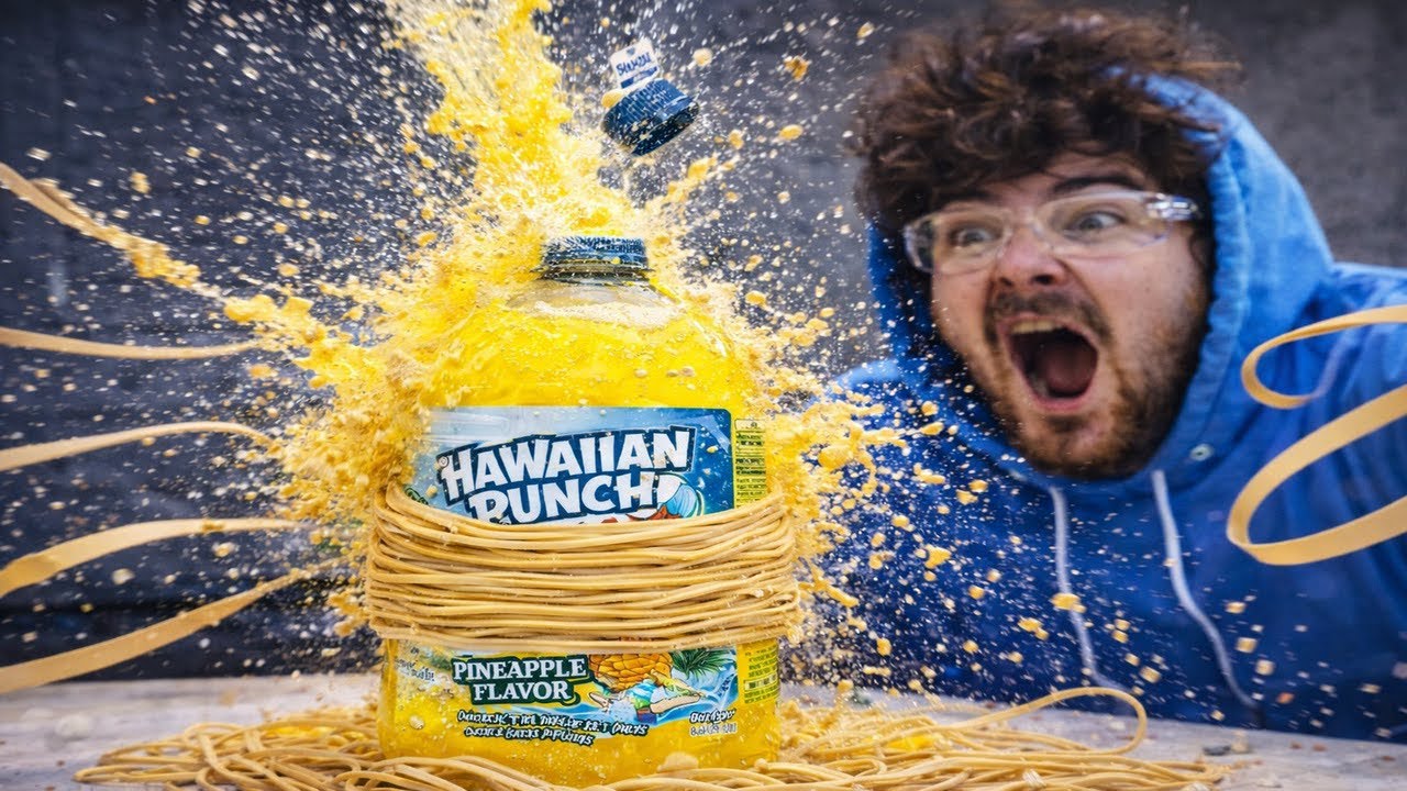 Rubber bands vs Hawaiian Punch pineapple