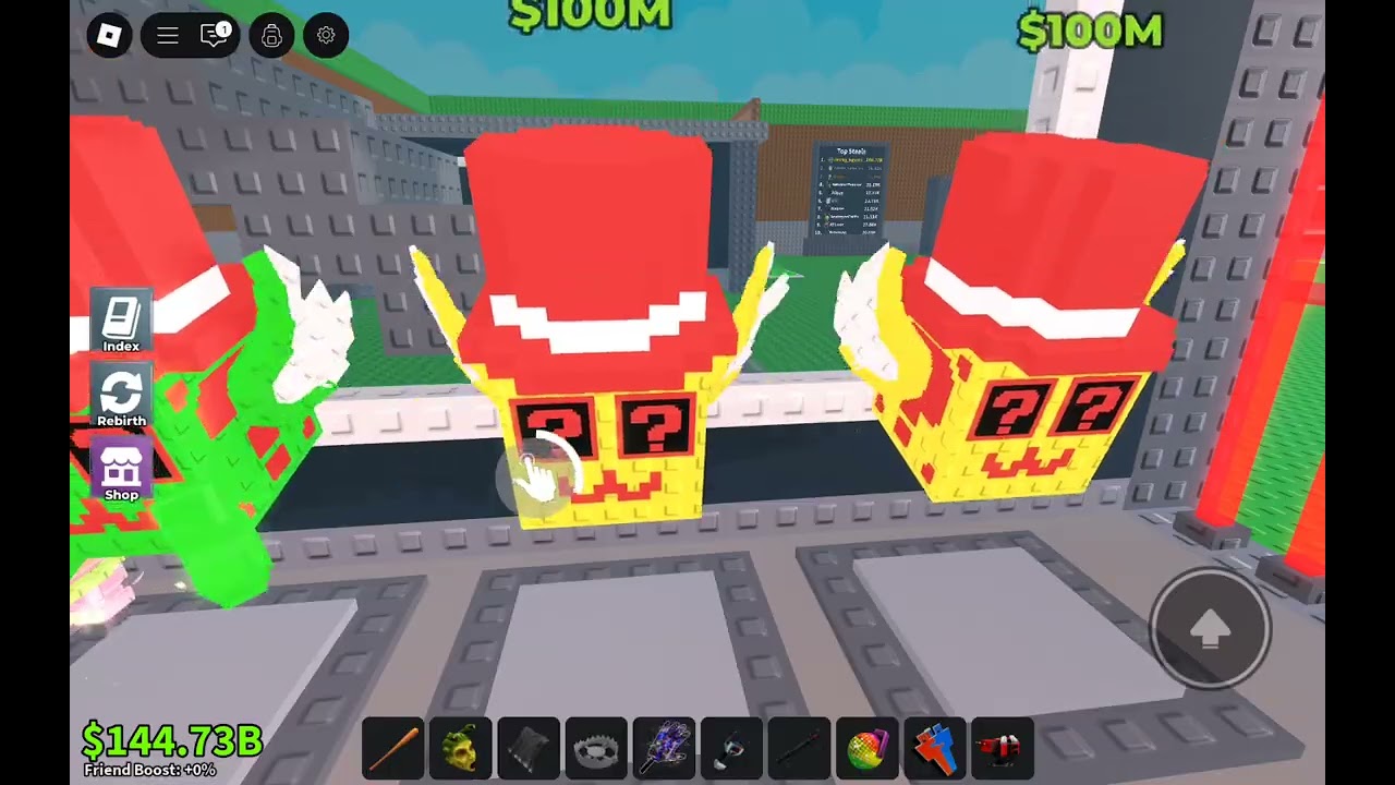Opening lucky blocks in Steal a Brainrot