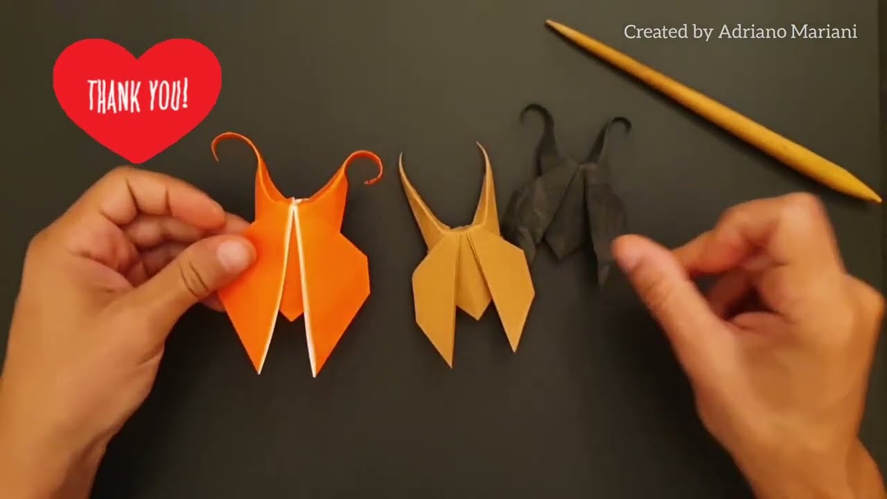 SIMPLE INSECT (origami tutorial) created by Adriano Mariani