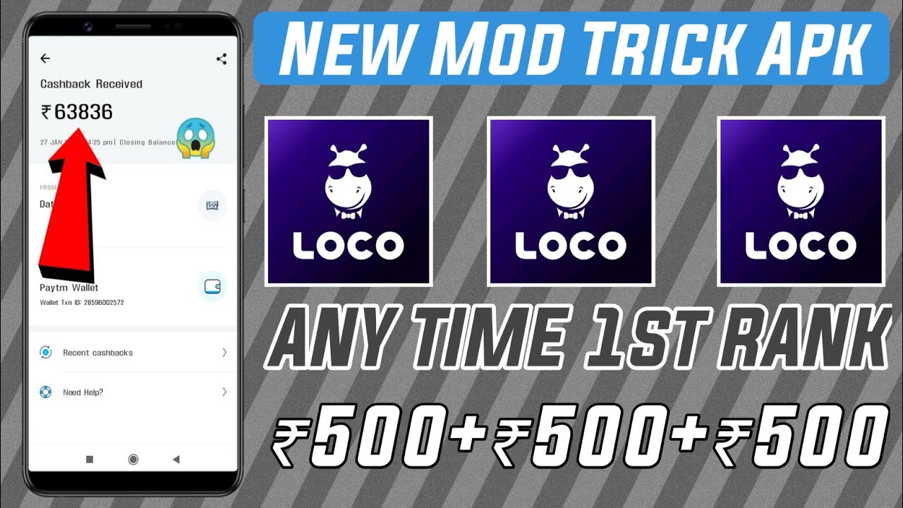 Loco App New Gaming Apk ! Any Times 1st Rank ! All Games Hack ! Daily Earn 1000₹/-