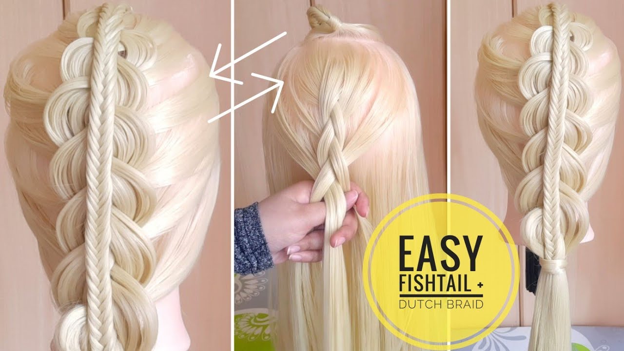 Stacked Fishtail + Dutch Braid Hairstyle | Ponytail || EasyHairstyles