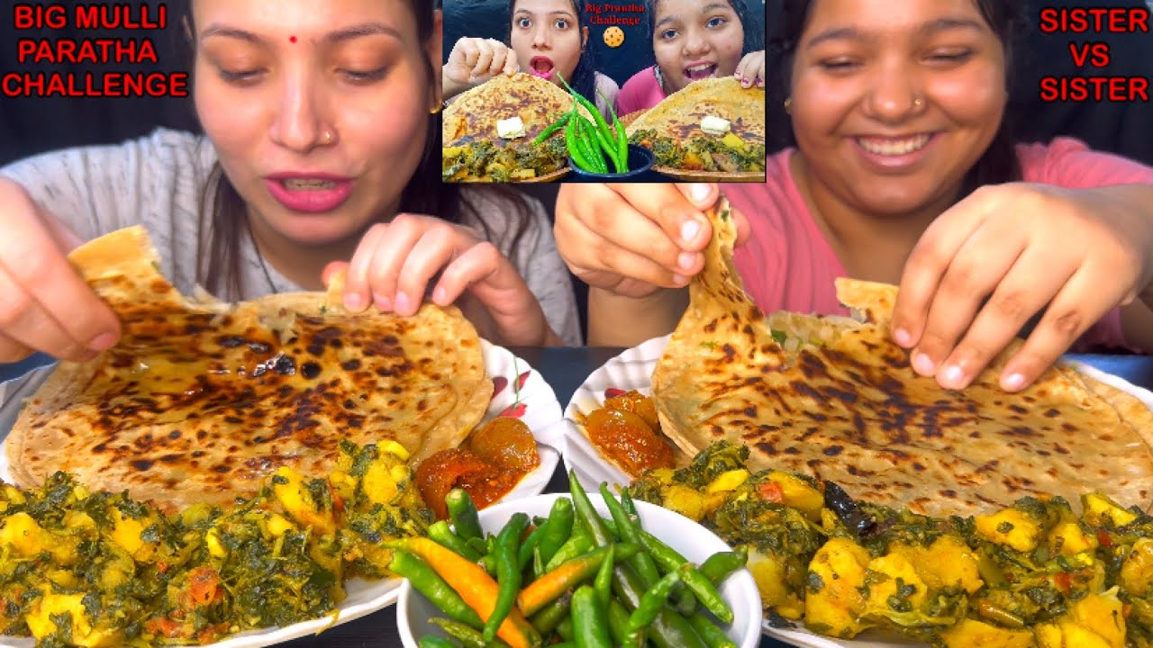Depepu Ke Sath Recreate kiya Challenge Eating Spicy 🔥 Muli Ka Paratha, Methi Aloo Ki Sabji, Chilli
