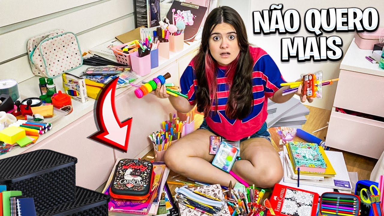 ARRUMANDO TODO MEU MATERIAL ESCOLAR * DOEI MUITA COISA - Carol Teixeira