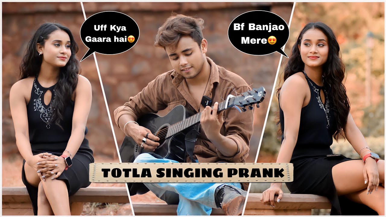Totla(तोतला) Prank Randomly Singing Badly With Twist In Public | Shocking Girl Reactions😱| Jhopdi K