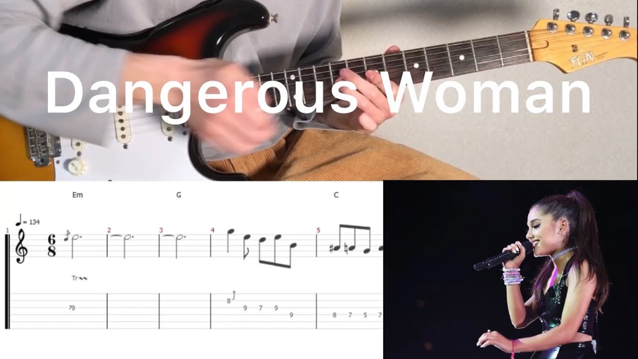 Ariana Grande - Dangerous Woman (guitar solo cover with tab)
