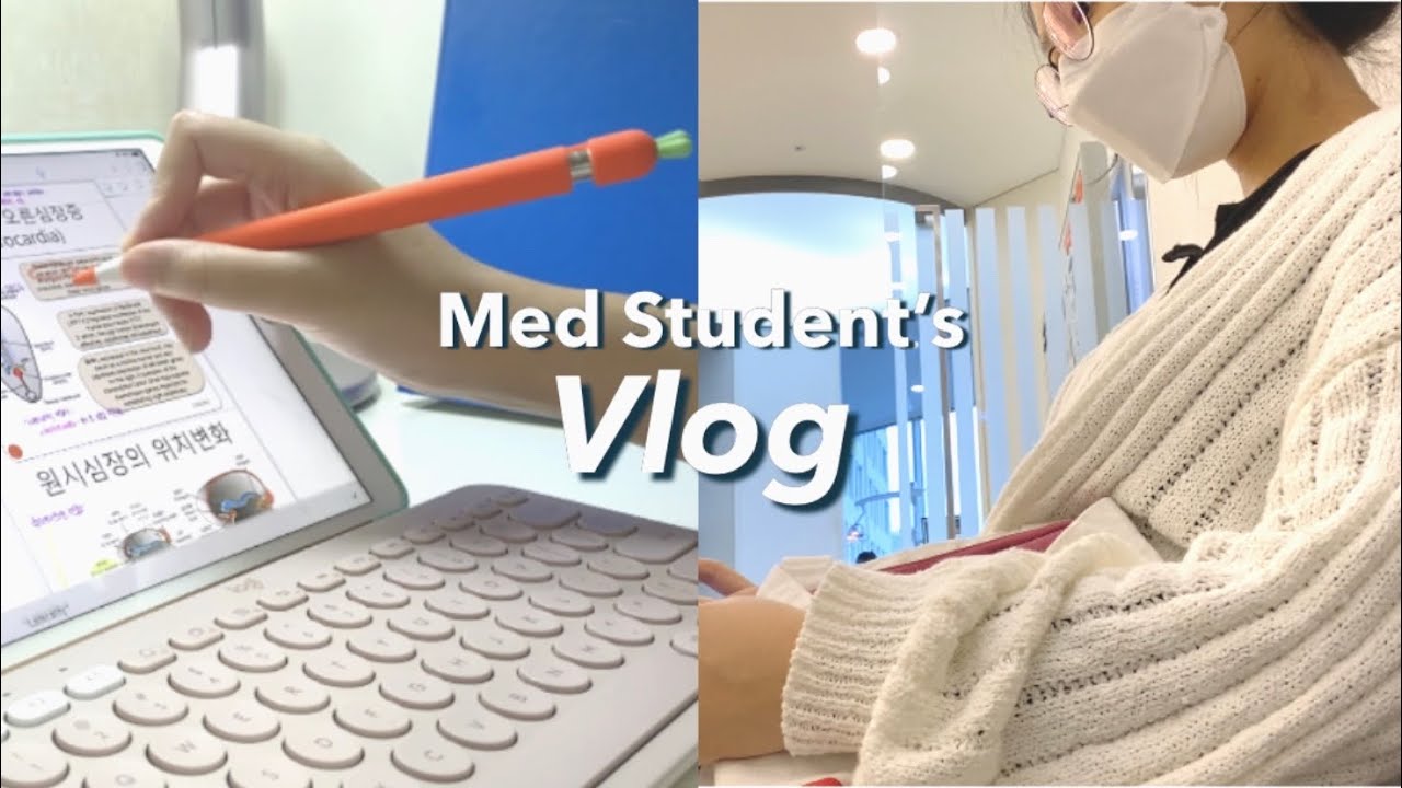 Eng) 의대생 Vlog: 본과1학년 개강 하자마자 시험기간 🤯심혈관계 공부, Zoom 강의 | First week of med school - Korean med student