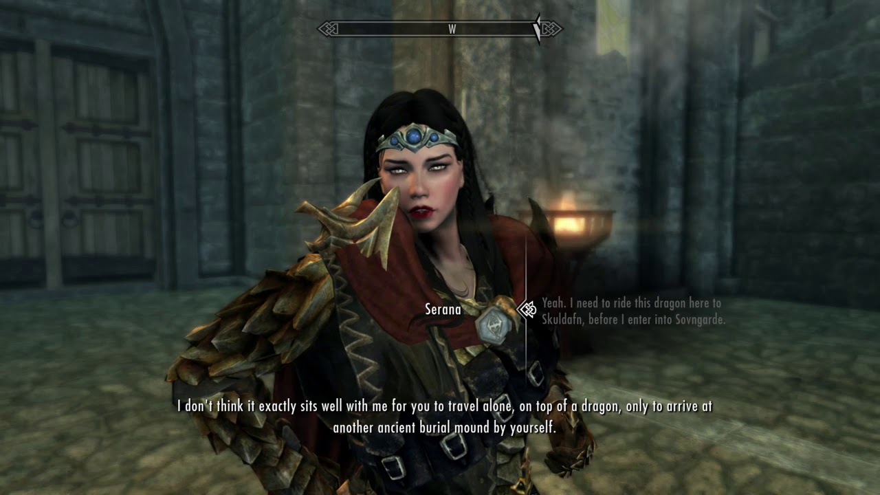 Serana Dialogue add on/Inigo the Brave:  Saying goodbye to Serana and Inigo.