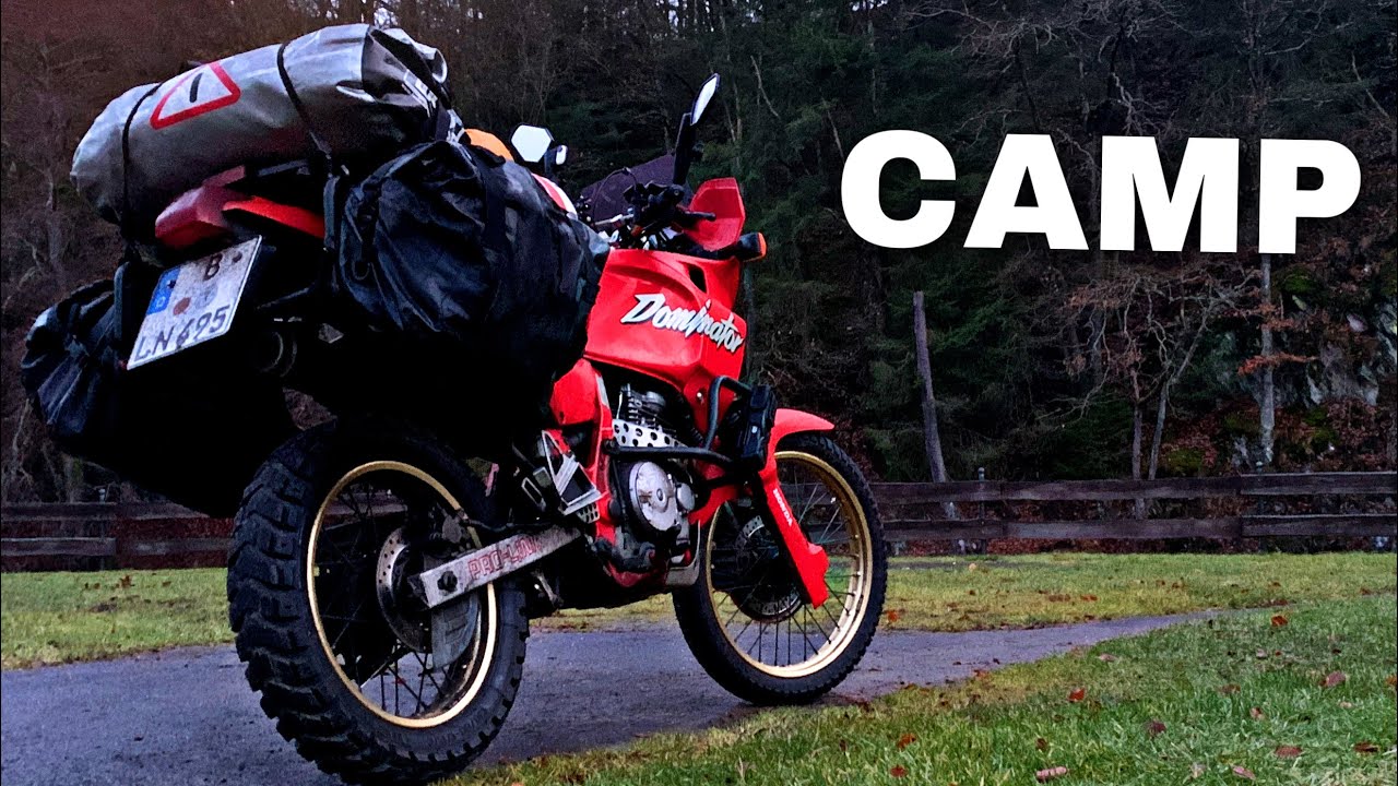 Зимний мотокемпинг перед пересечением границы! Honda Dominator 650 Adventure / 2