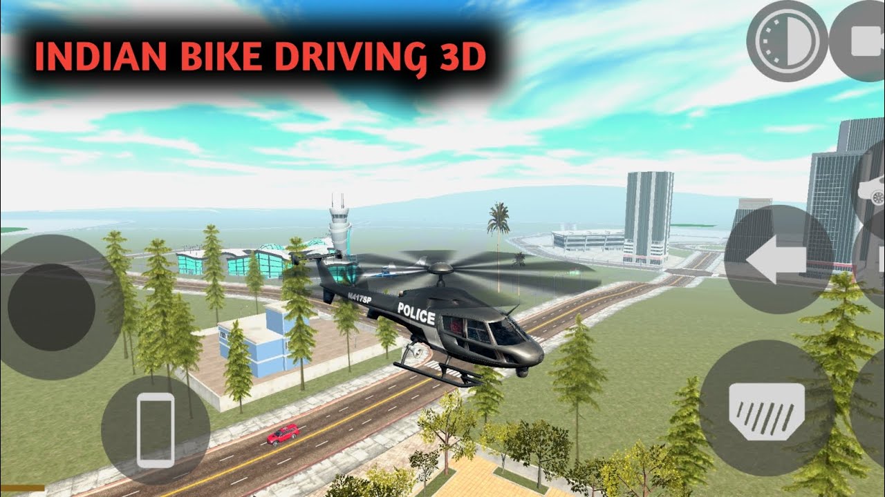 Police helicopter 🚁 Indian bike driving 3D #gaming 