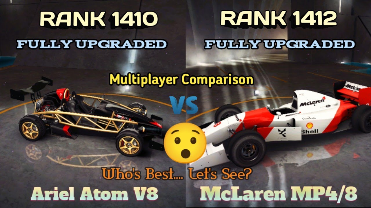 Asphalt 8 Ariel Atom V8 Vs McLaren MP4/8 Multiplayer Comparison, Who's Best?