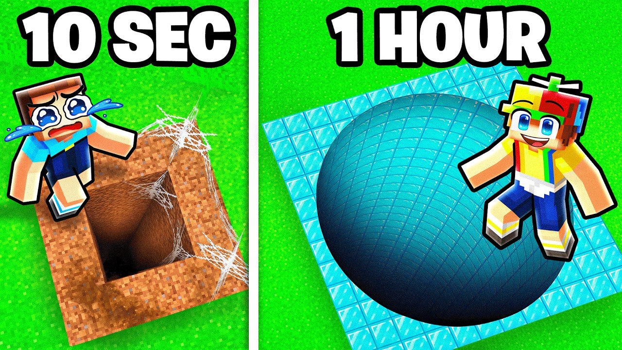 10 Seconds vs 1 Hour UNDGERGROUND TUNNEL Build Battle!