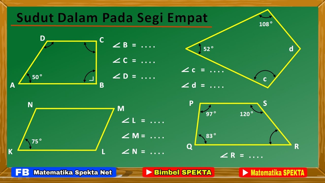 Cara Menentukan Sudut Dalam pada Segi Empat