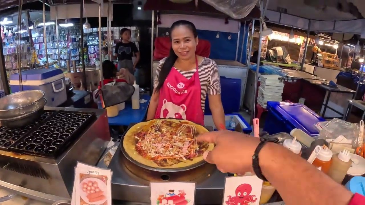 Visiting the Vientiane Night Food Market and Eating Shrimp Alive🦐😳