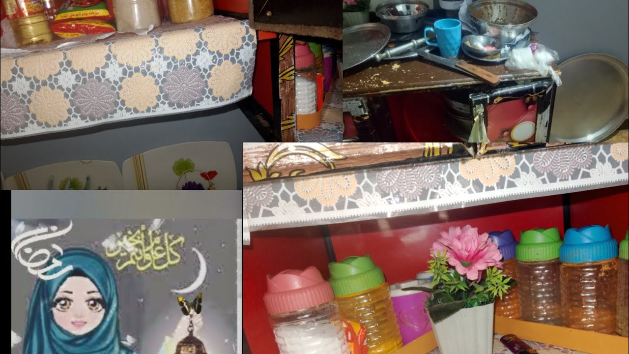 روتين ترويق المطبخ قبل رمضان🌙 مفارش جديده ولمسه تفتح النفس 🤍طاقه ايجابيه وراحت بالي