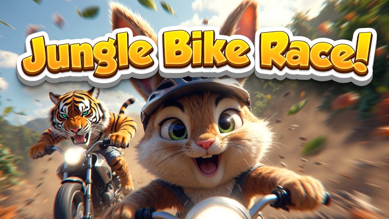“The Great Jungle Bike Race | 3D Cartoon Adventure for Kids” jungle race