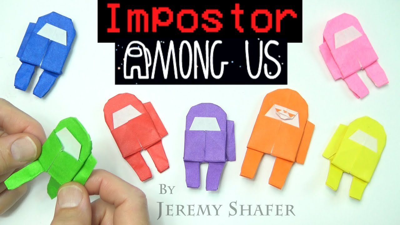 Origami Tutorial: Among Us Impostor / Crewmate with Walking Legs!