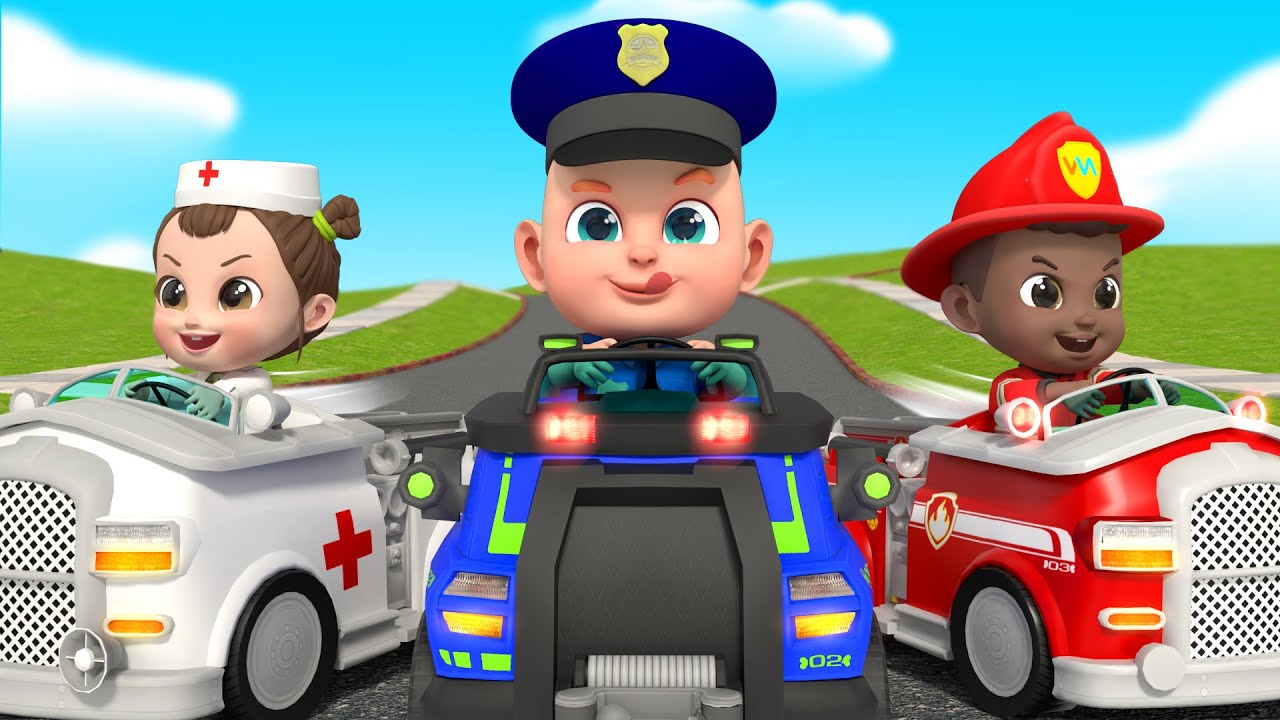 Jobs And Career Song👮‍♂️👩‍⚕️👨‍🚒 | Super Car Racing Team | Rosoo Nursery Rhyme & Kids Songs