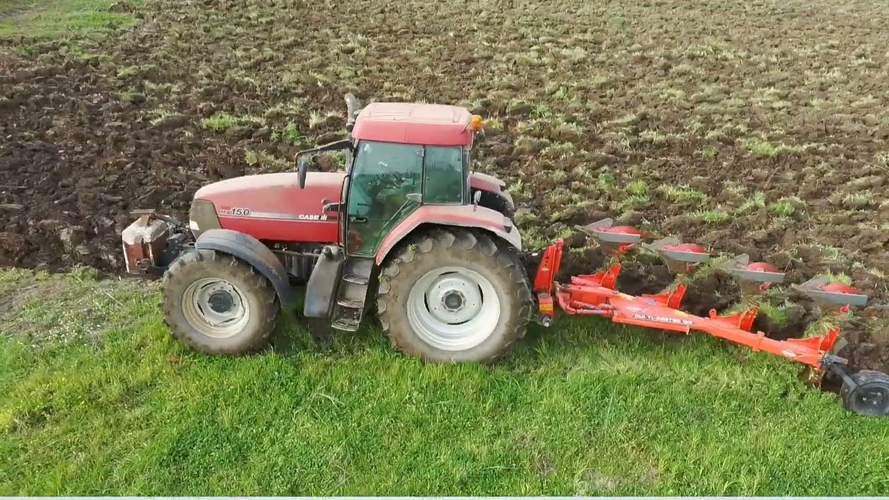 Case mx 150 plowing with kuhn multimaster 123