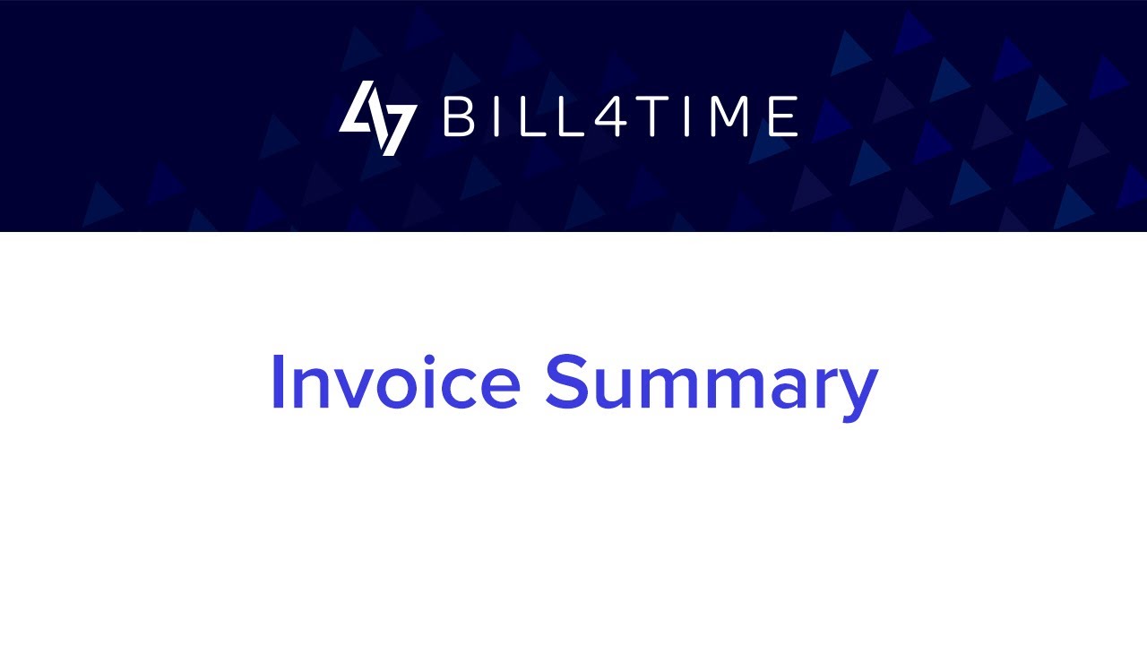 Invoice Summary | Bill4Time