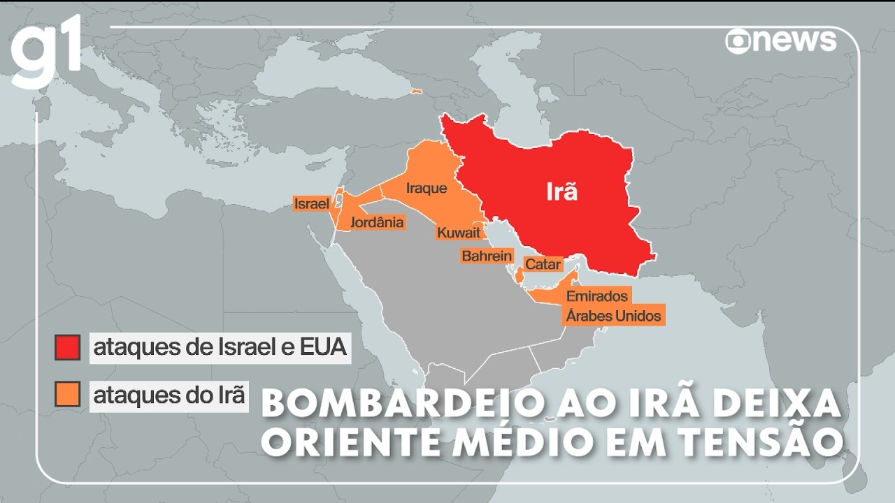 EUA e Israel realizam ataque coordenado contra o Irã, que dispara mísseis e ataca bases em resposta