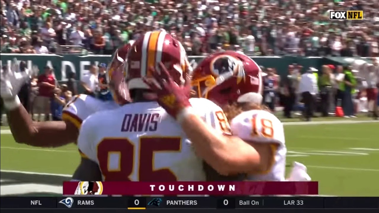 Vernon Davis 48 Yards TD,HURDLES/Redskins vs Eagles/September 8 NFL WK 1