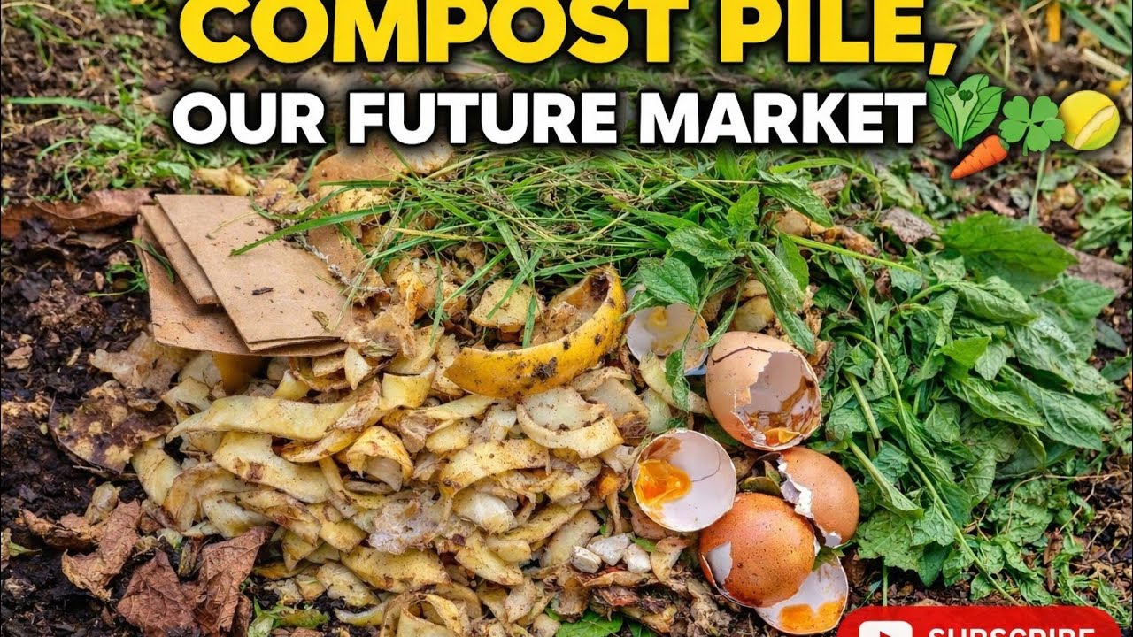 COMPOST PILE, OUR FUTURE MARKET🌱#Compost #HomeGardening #EcoLiving  #HealthySoil #FromWasteToWealth