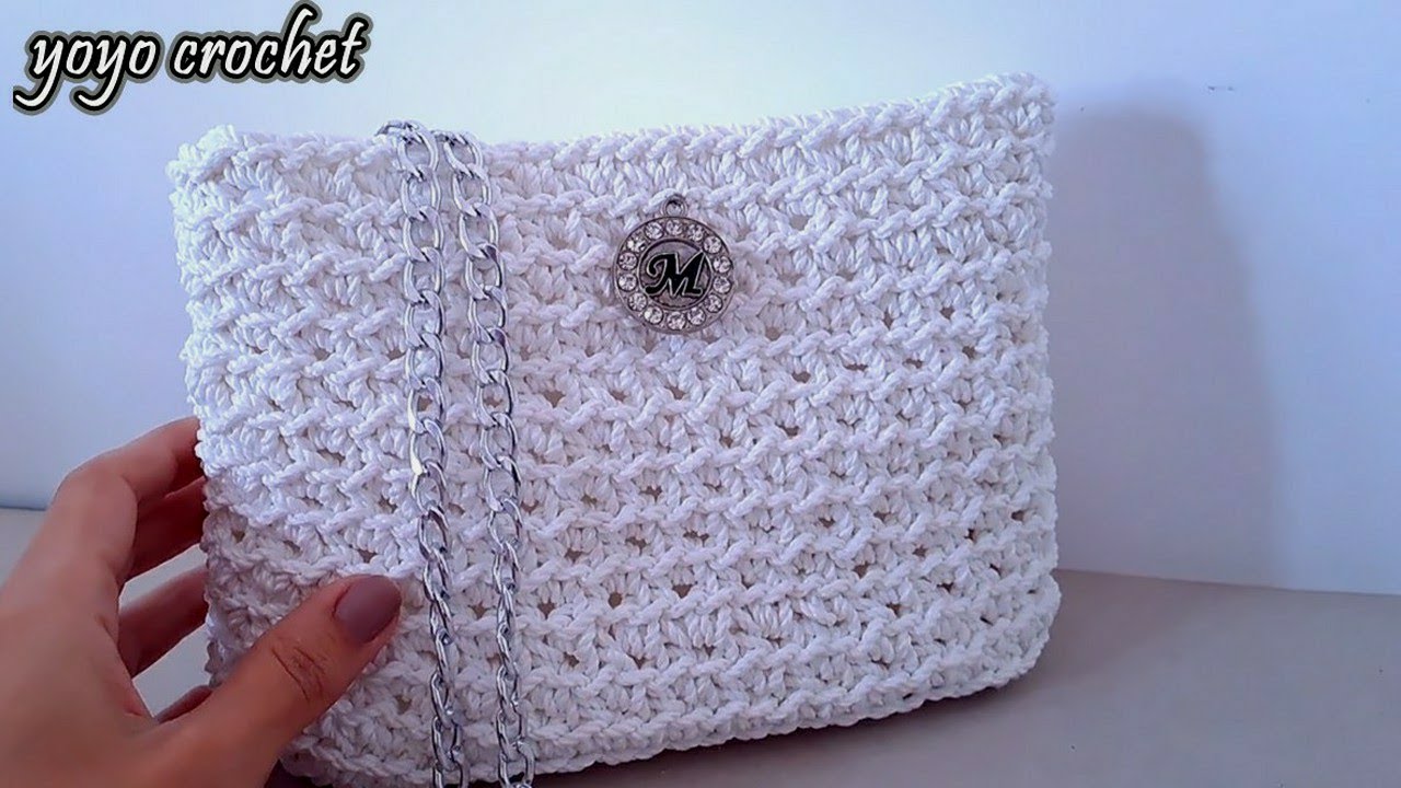 كروشية شنطة / حقيبة بتصميم أنيق مميز سهلة للمبتدئين / بخيط المكرمية crochet_bags
