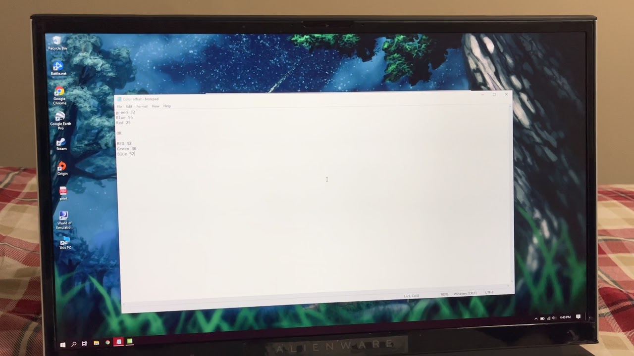 Alienware m17 R4 screen color calibration