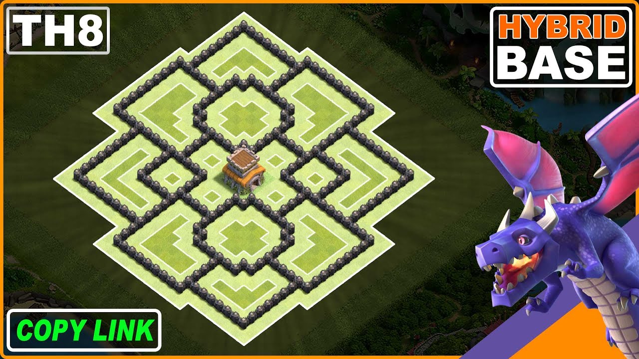 NEW! TH8 Trophy/Hybrid Base 2024 COPY LINK - Clash of Clans