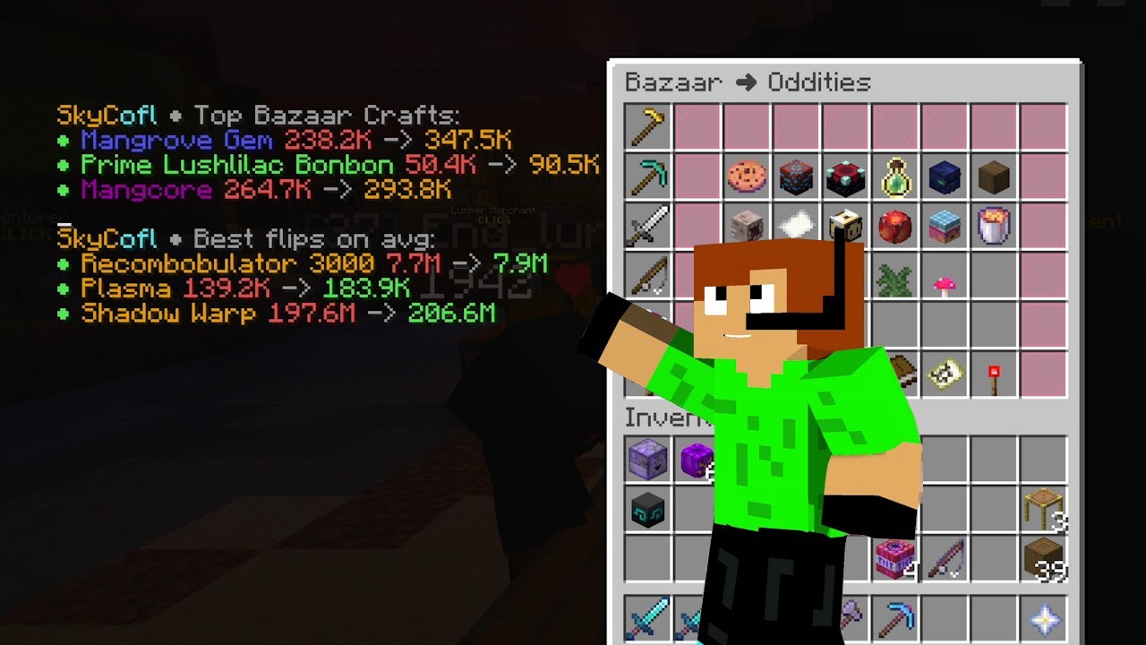Skyblock Bazaar flipping simplified with the SkyCofl mod