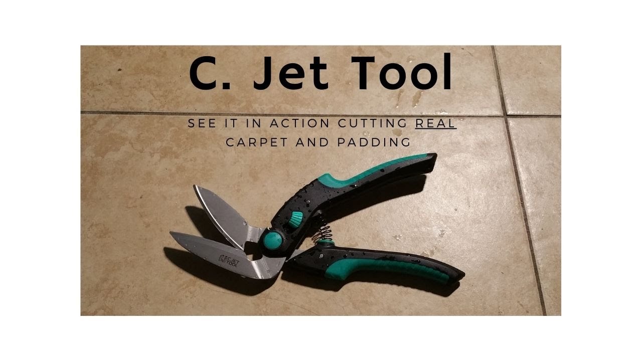 C. Jet Tool Multi Purpose Scissors demonstration on real carpet and padding