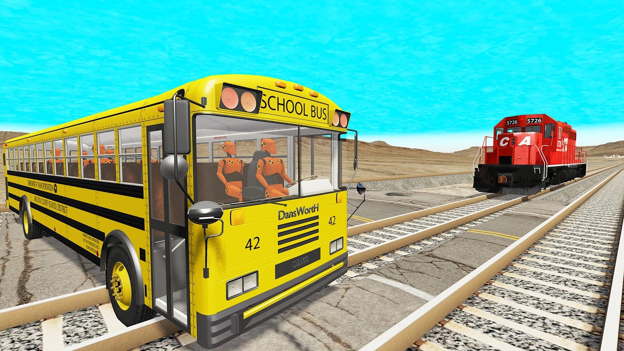 Trains vs Lava Crosses Road and Double Rails - Truck Rescue Stuck Cars Giant Pit Lava - BeamNG.Drive