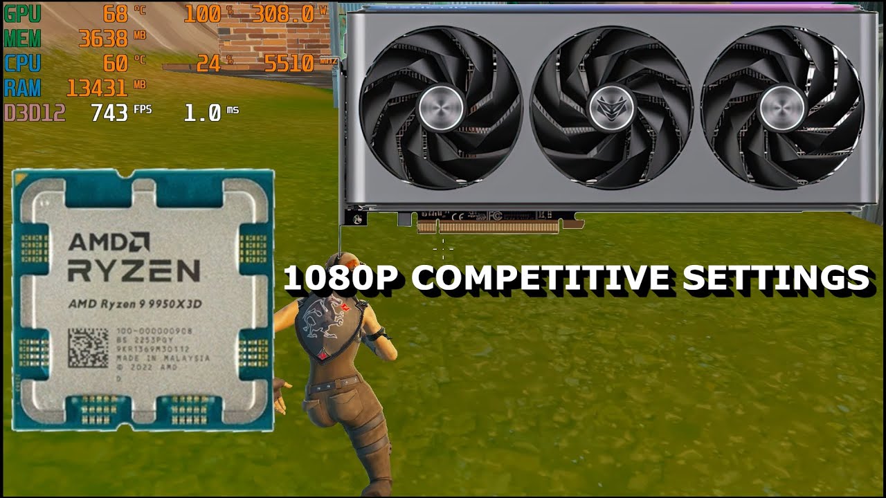 RX 7900 XT + Ryzen 9 9950X3D · Fortnite Chapter 7 · RELOAD · Unlimited FPS