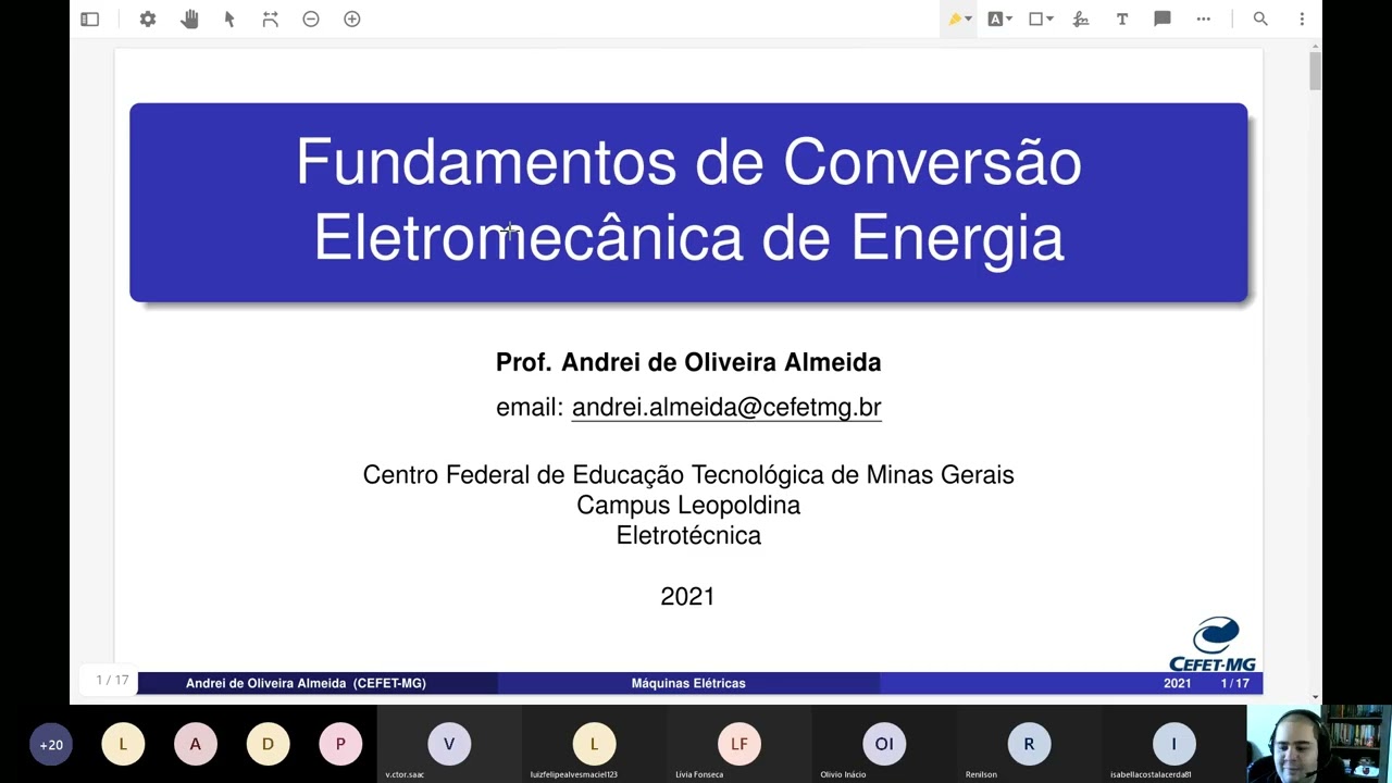 Máquinas Elétricas | Aula 1 - Fundamentos de Conversão Eletromecânica de Energia