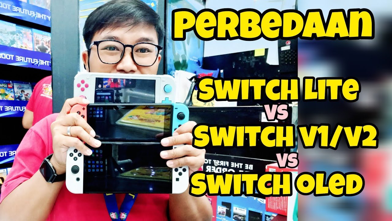OLED vs SWITCH V2 vs LITE || perbedaan console nintendo oled/v2/lite 2023