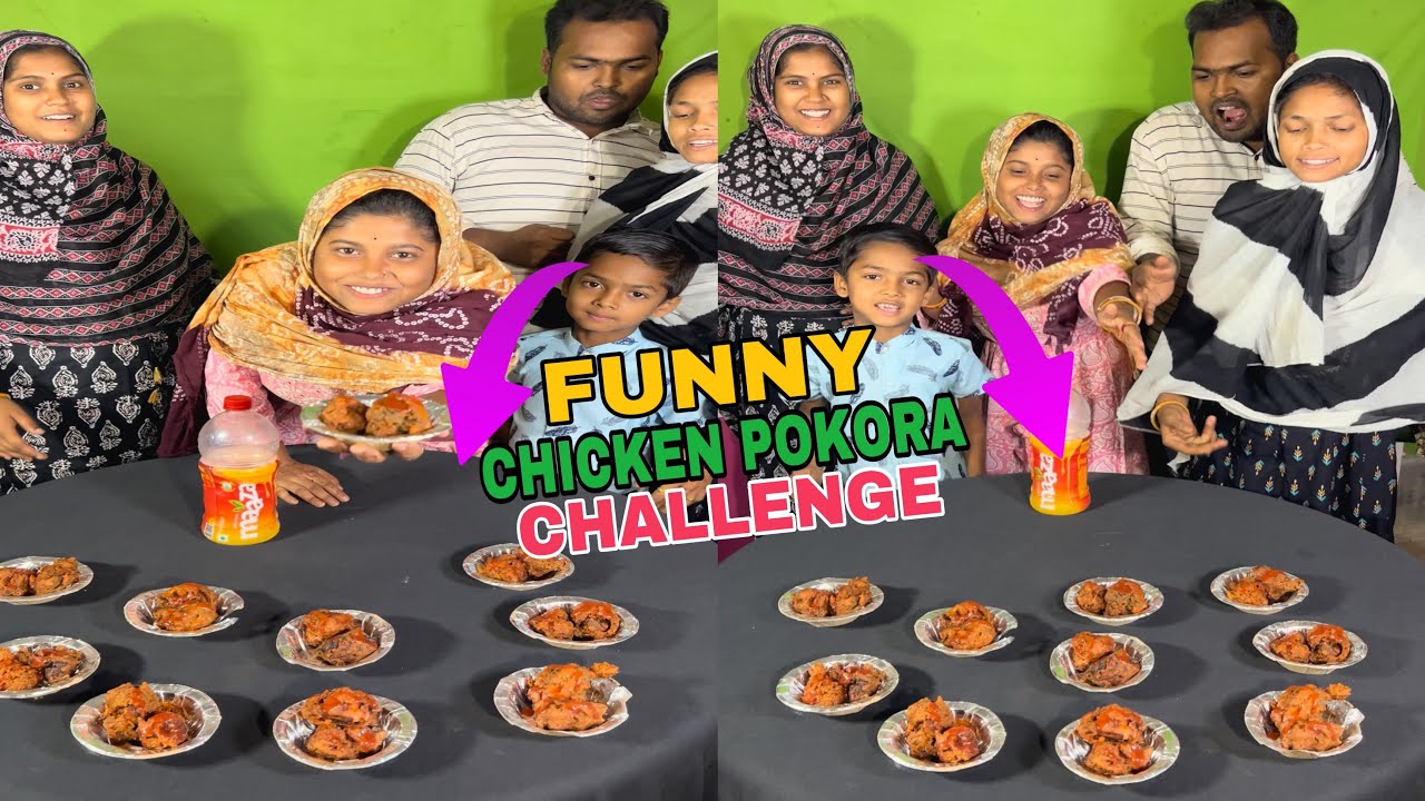 Funny Chicken Pakora Bottle Flip Challenge With Family 🔥 #challenge #viral #funny