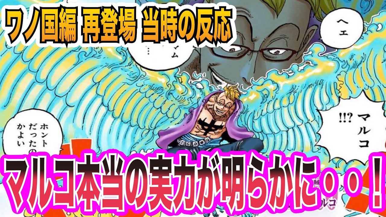 【ワンピース当時の反応】四皇幹部2人を１人で相手！？マルコ再登場と本当の実力に●●する”当時の読者＆視聴者”の反応集