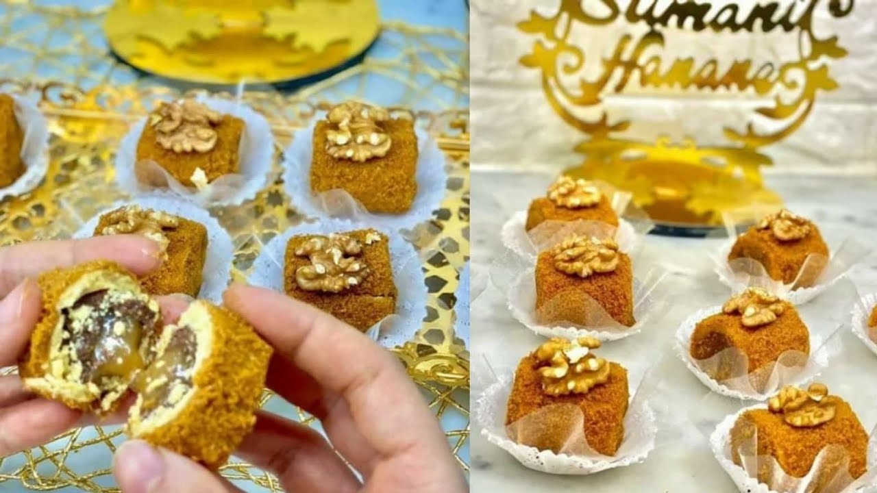 حلويات العيد 2022/ حلوة راقية وفخمة بحشوتين وبنة خيالية بمقادير بسسسطة لازم تجربوها 🥰