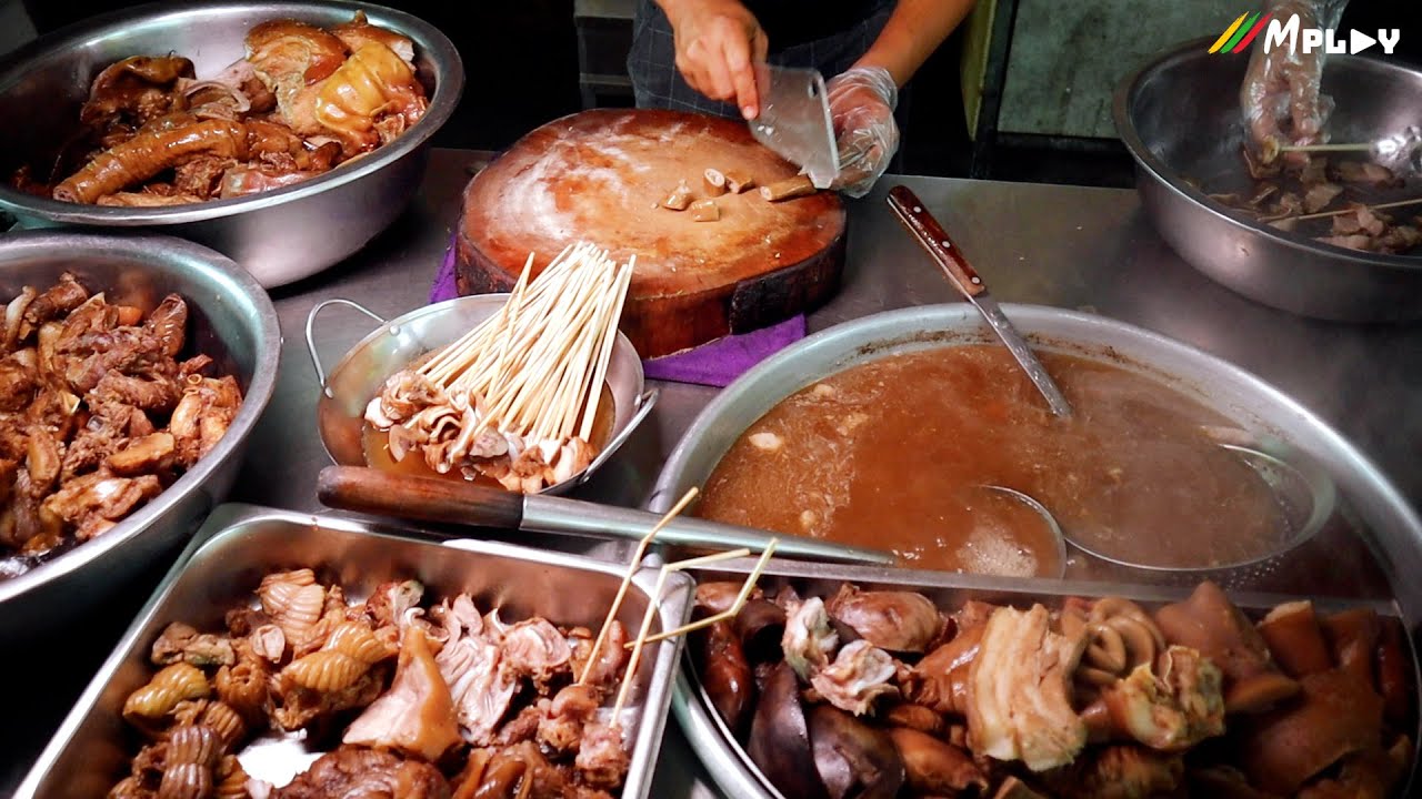 ၂၀၀ ကျပ်တန် ဝက်သားတုတ်ထိုး ဝက်ဦးနှောက်သံပုရာ ဝက်သားအစုံနဲ့ ဒုတ်ထိုးကမ္ဘာ 🍖🐷😋