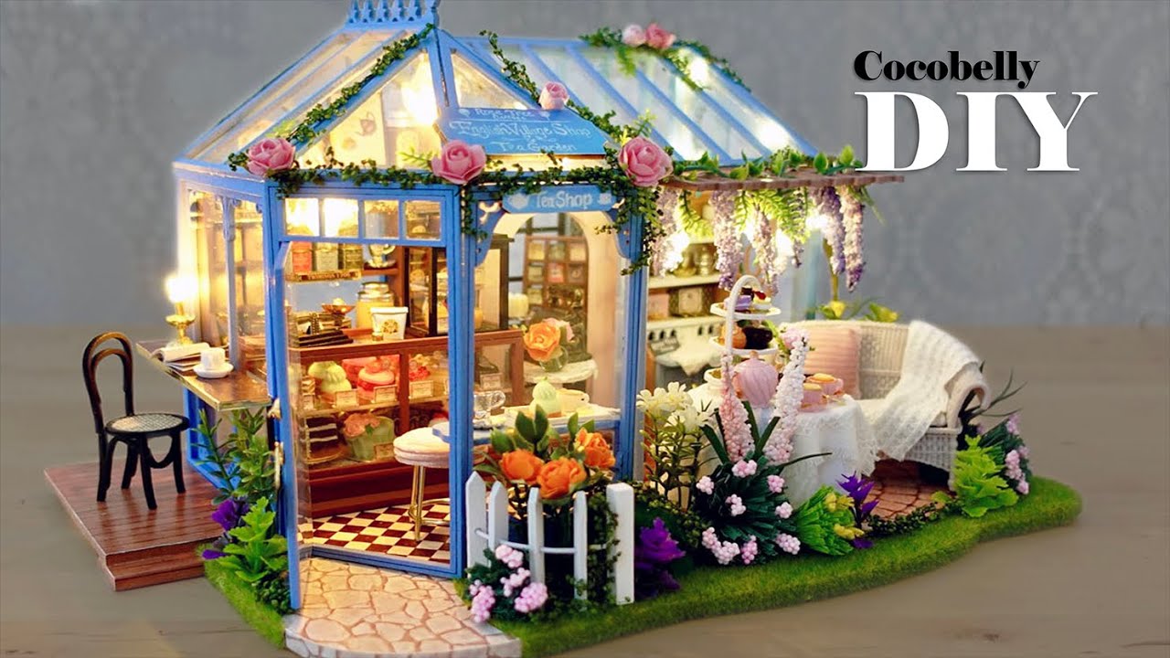 Rose Garden Tea House DIY Miniature Dollhouse Crafts Relaxing Satisfying Video